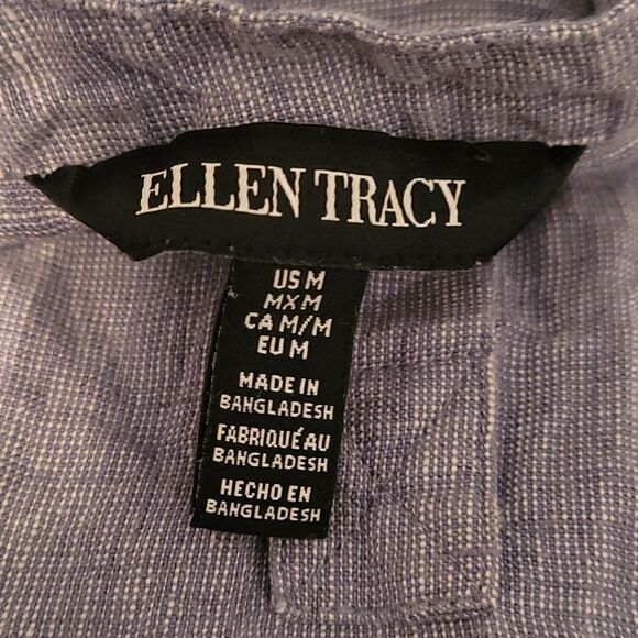 Ellen Tracy Linen woman's blue top - Picture 5 of 7